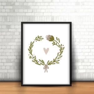 قاب عکس دکوراتیو کودکانه طرح حلقه‌ی برگ