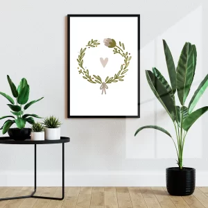 قاب عکس دکوراتیو کودکانه طرح حلقه‌ی برگ