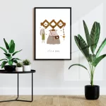 قاب عکس دکوراتیو کودکانه طرح نوزاد دختر