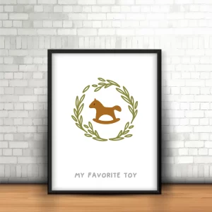 قاب عکس دکوراتیو کودکانه طرح اسب چوبی