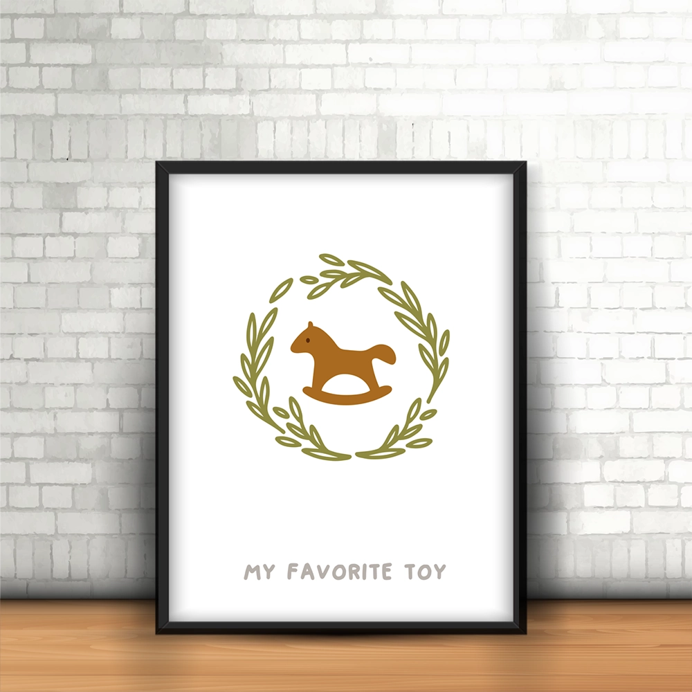 قاب عکس دکوراتیو کودکانه طرح اسب چوبی