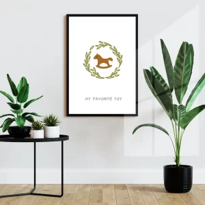 قاب عکس دکوراتیو کودکانه طرح اسب چوبی