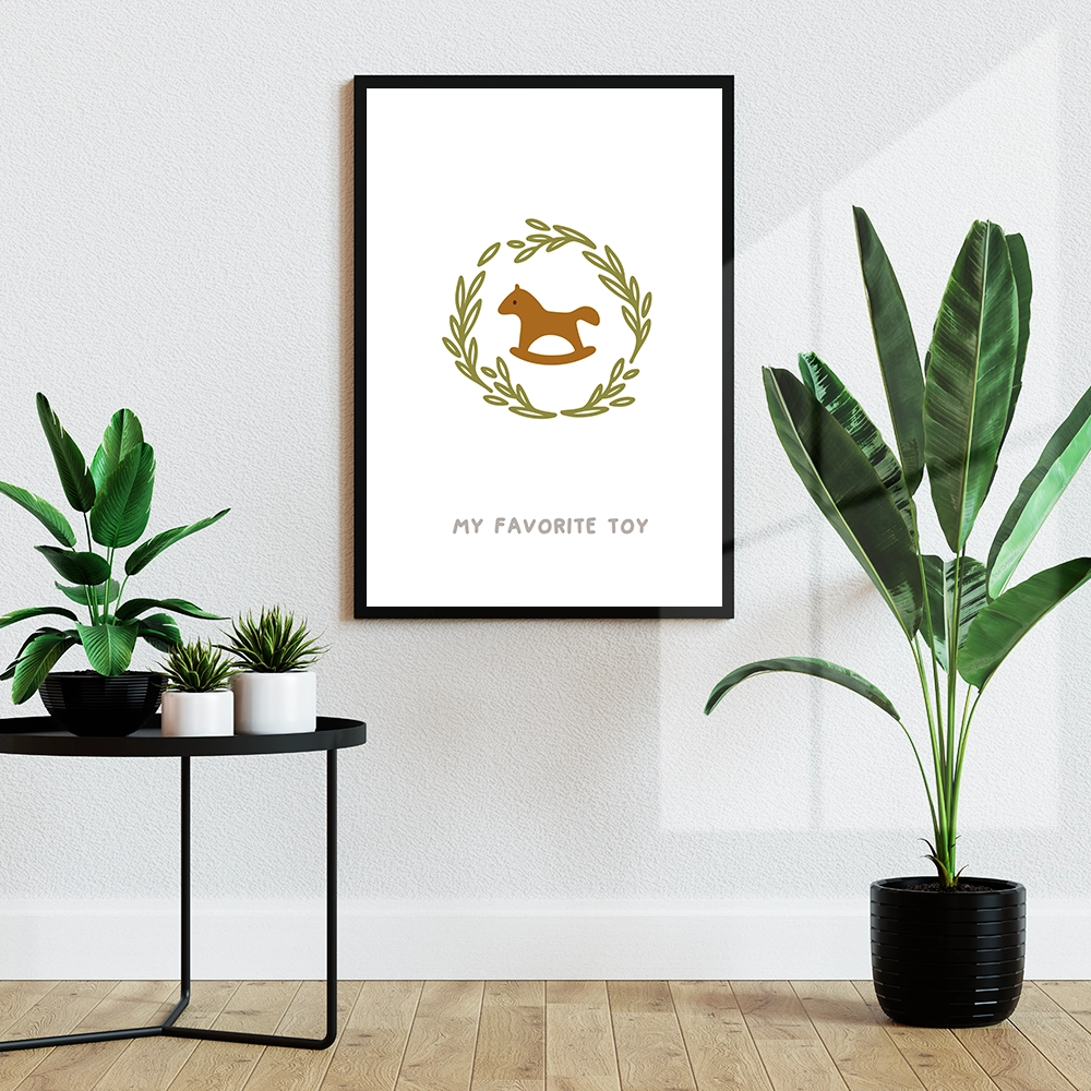 قاب عکس دکوراتیو کودکانه طرح اسب چوبی