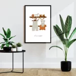 قاب عکس دکوراتیو کودکانه طرح نوزاد پسر