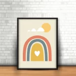 قاب عکس دکوراتیو کودکانه طرح رنگین‌کمان لطیف