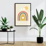 قاب عکس دکوراتیو کودکانه طرح رنگین‌کمان لطیف