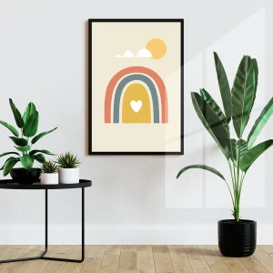 قاب عکس دکوراتیو کودکانه طرح رنگین‌کمان لطیف