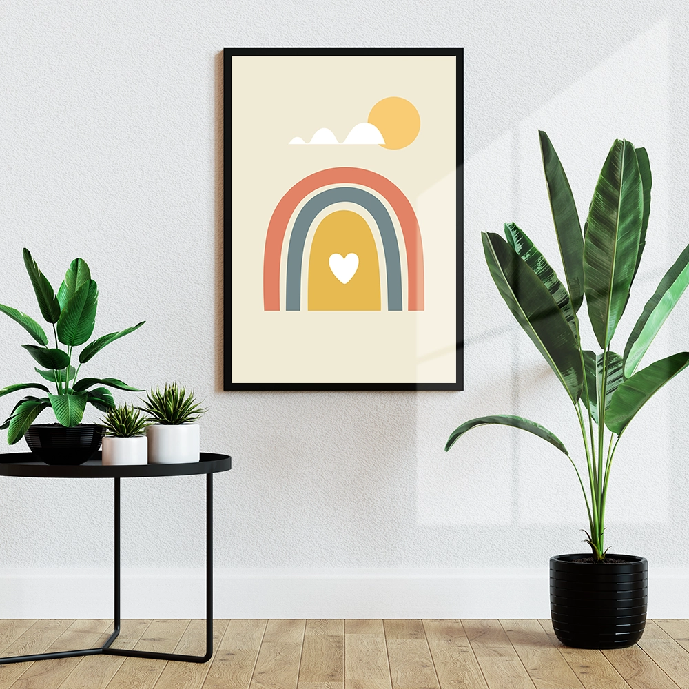 قاب عکس دکوراتیو کودکانه طرح رنگین‌کمان لطیف