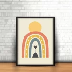 قاب عکس دکوراتیو کودکانه طرح رنگین کمان آرام