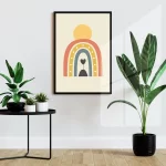 قاب عکس دکوراتیو کودکانه طرح رنگین کمان آرام