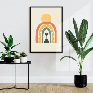 قاب عکس دکوراتیو کودکانه طرح رنگین کمان آرام