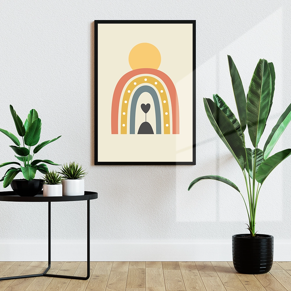 قاب عکس دکوراتیو کودکانه طرح رنگین کمان آرام