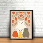 قاب عکس دکوراتیو کودکانه طرح قصه‌ی جنگل