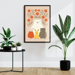 قاب عکس دکوراتیو کودکانه طرح قصه‌ی جنگل