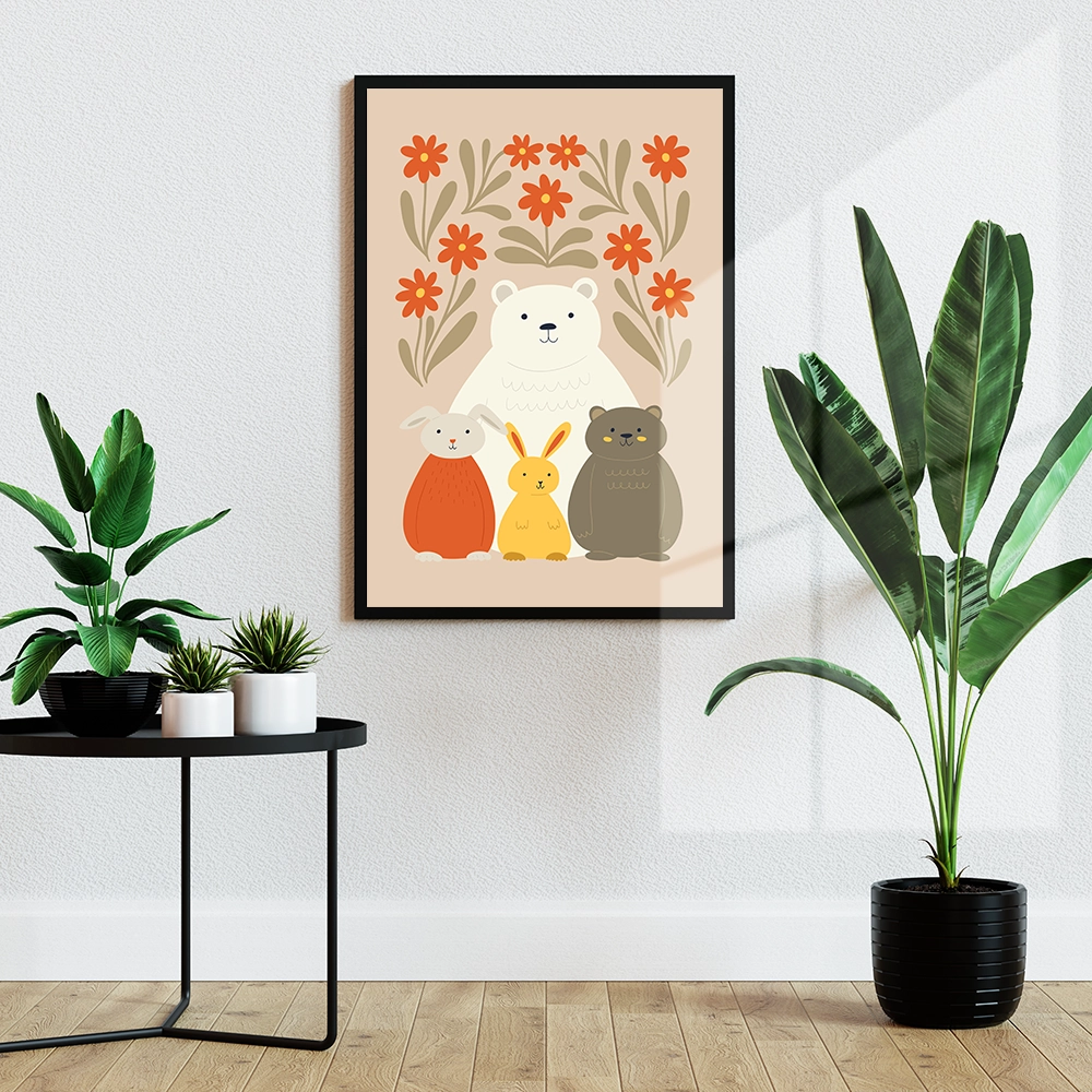 قاب عکس دکوراتیو کودکانه طرح قصه‌ی جنگل