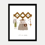 قاب عکس دکوراتیو کودکانه طرح نوزاد دختر