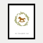 قاب عکس دکوراتیو کودکانه طرح اسب چوبی