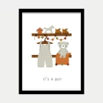 قاب عکس دکوراتیو کودکانه طرح نوزاد پسر