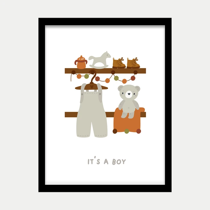 قاب عکس دکوراتیو کودکانه طرح نوزاد پسر