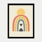 قاب عکس دکوراتیو کودکانه طرح رنگین کمان آرام