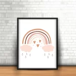 قاب عکس کودکانه طرح رنگین کمان پاستلی