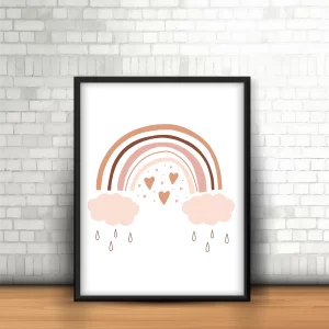 قاب عکس کودکانه طرح رنگین کمان پاستلی