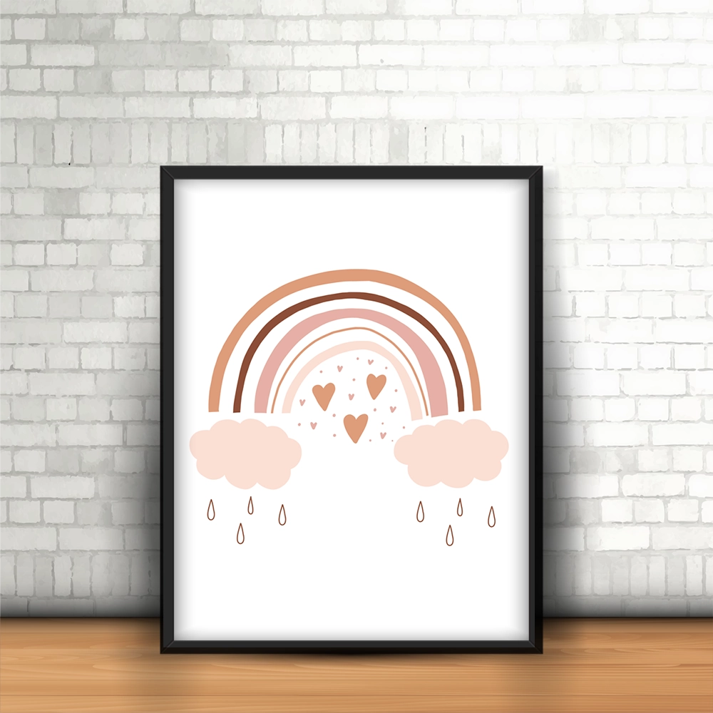 قاب عکس کودکانه طرح رنگین کمان پاستلی