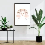 قاب عکس کودکانه طرح رنگین کمان پاستلی