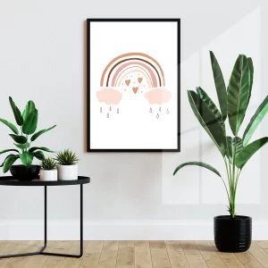 قاب عکس کودکانه طرح رنگین کمان پاستلی