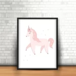 قاب عکس کودکانه طرح یونیکورن صورتی