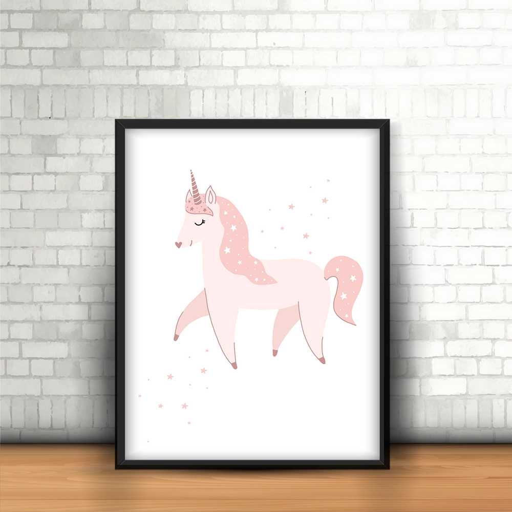 قاب عکس کودکانه طرح یونیکورن صورتی