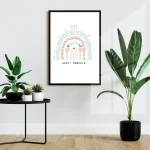 قاب عکس دکوراتیو کودکانه طرح قوس رنگی